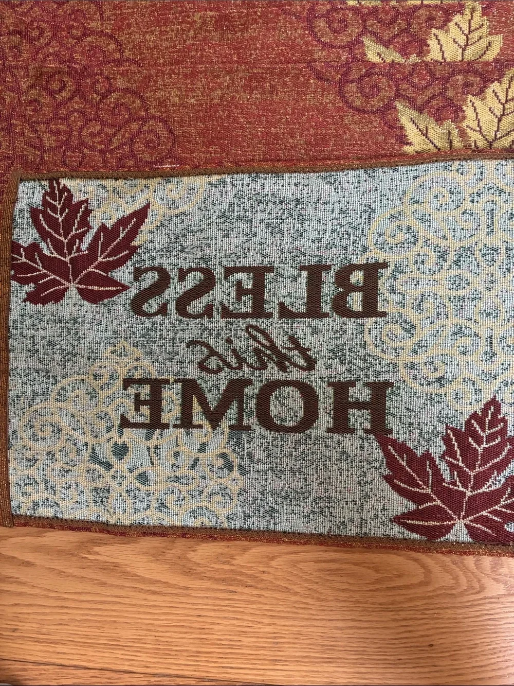 Bless This Home Fall Placemat Set - Rust & Green